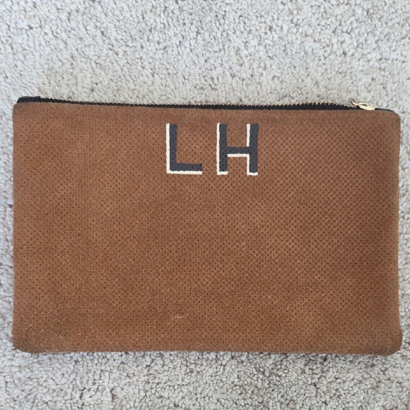 Clare V Tan Suede Toiletry Bag "LH" - Picture 1 of 11